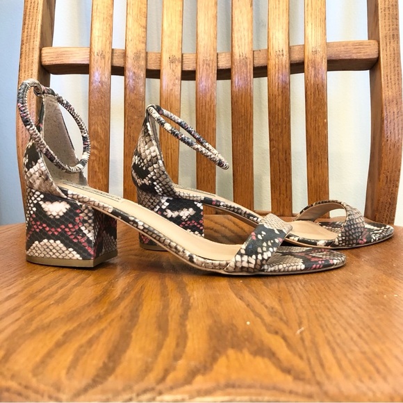 🌈 6/$60, Steve Madden, Ibbie, Snake Print Sandal, Brown/Red, Size 8.5 - Picture 5 of 11